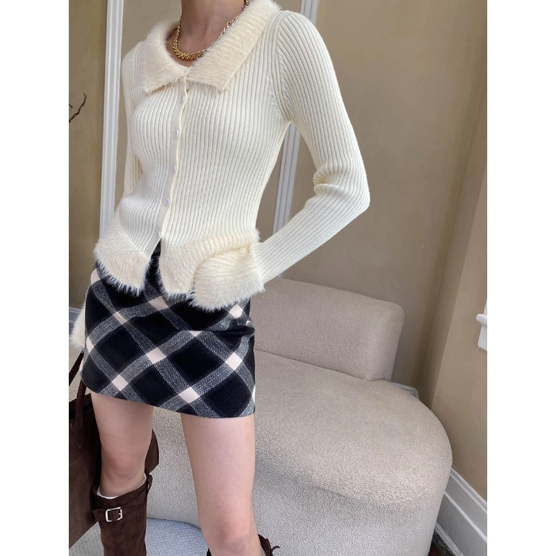 Damen Cardigan Gestrickt Mit Taschen Weich Eveloria