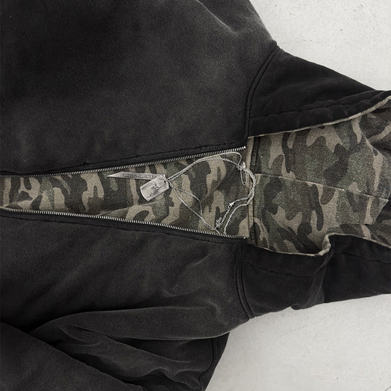 Damen Camouflage Bomberjacke Doppelmaterial