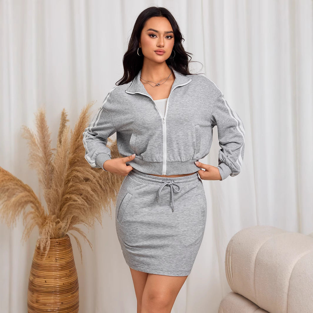 Damen Sportliches Set Figurbetonter Minirock Eveloria - Eveloria
