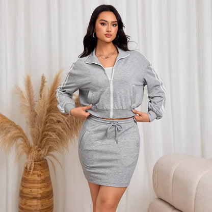 Damen Sportliches Set Figurbetonter Minirock Eveloria - Eveloria