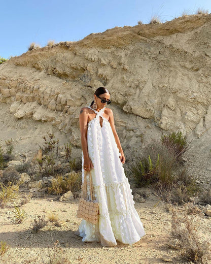 Damen Sommerkleid Voluminöser Rock Leicht Eveloria