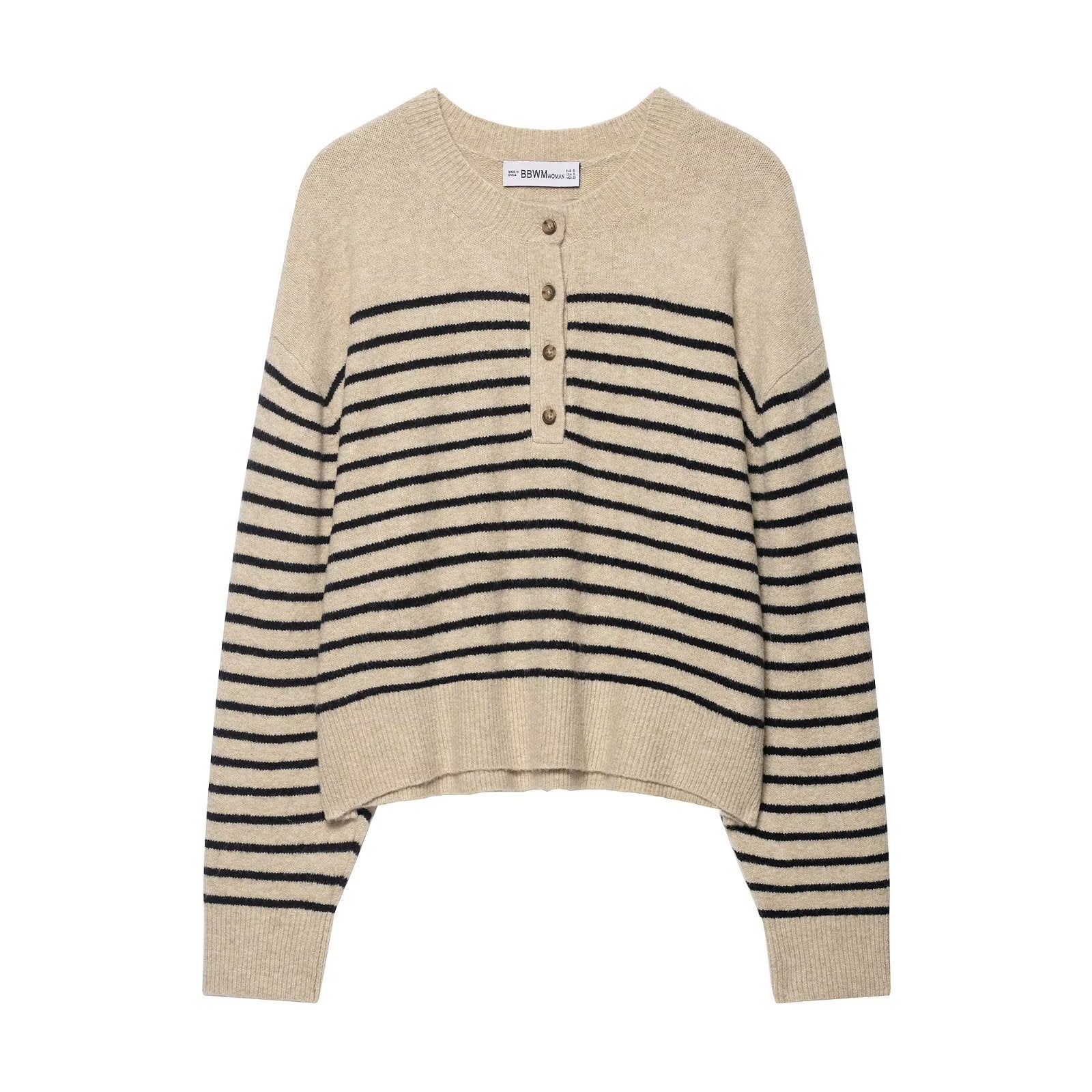 Damen Strickpullover Gestreift Eveloria - Eveloria