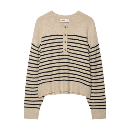 Damen Strickpullover Gestreift Eveloria - Eveloria