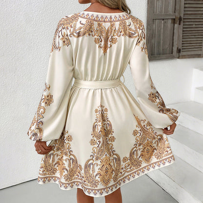 Damen Wickelkleid mit Spitze und Gürtel Floral
