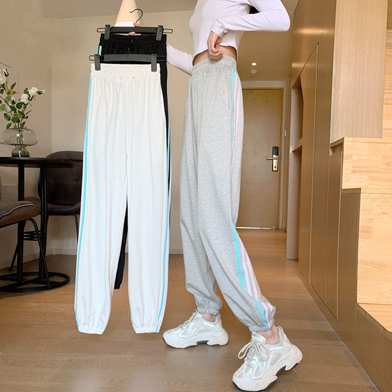 Damen Sport-Jogginghose Stretch mit Seiteneinsätzen