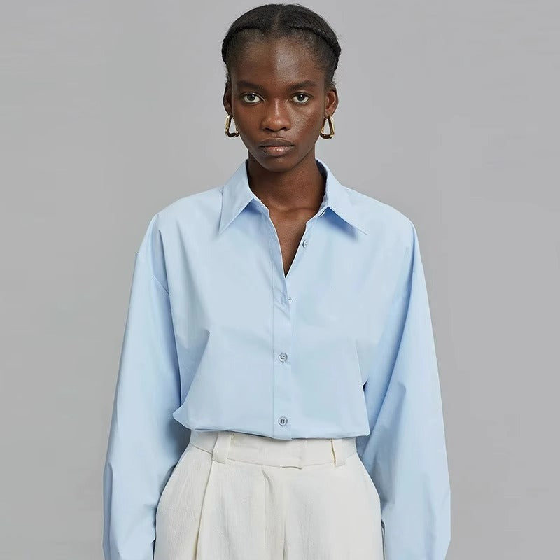 Damen Oversize-Hemd Eveloria Baumwolle Weiß