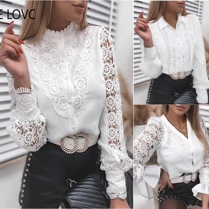 Damen Bluse Rüschendetails Elegant Rosa - Eveloria