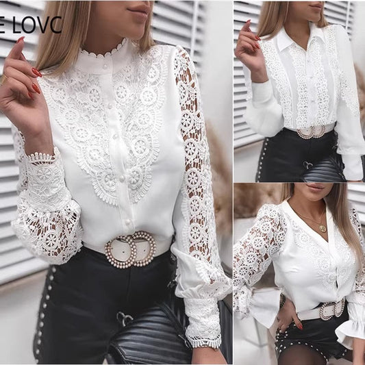 Damen Bluse Rüschendetails Elegant Rosa - Eveloria