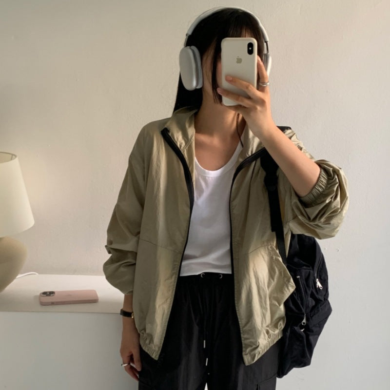 Damen Übergangsjacke Atmungsaktives Material Hochkragen