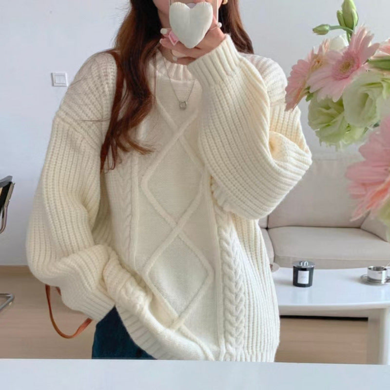 Damen Oversized Pullover Feinstrick Weich Grau - Eveloria