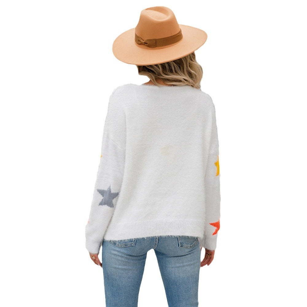 Damen Pullover Sternenmotiv Eveloria