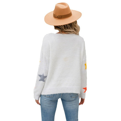 Damen Pullover Sternenmotiv Eveloria