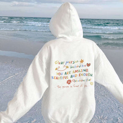 Damen Kapuzenpullover Komfort Passform Motivschriftzug Eveloria