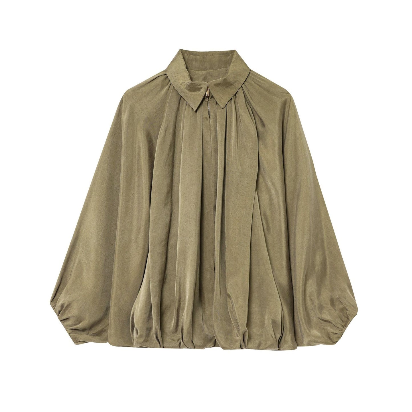 Damen Bluse mit Stehkragen und Plisseeoptik Elegantes Design - Eveloria