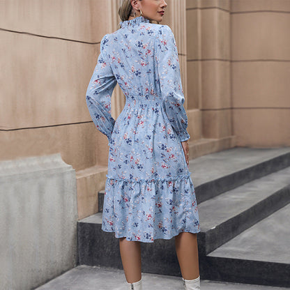 Damen Maxikleid Florale Rüschen Feine Details