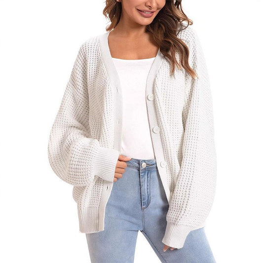 Damen Grobstrick-Cardigan Lässiger Schnitt Eveloria - Eveloria