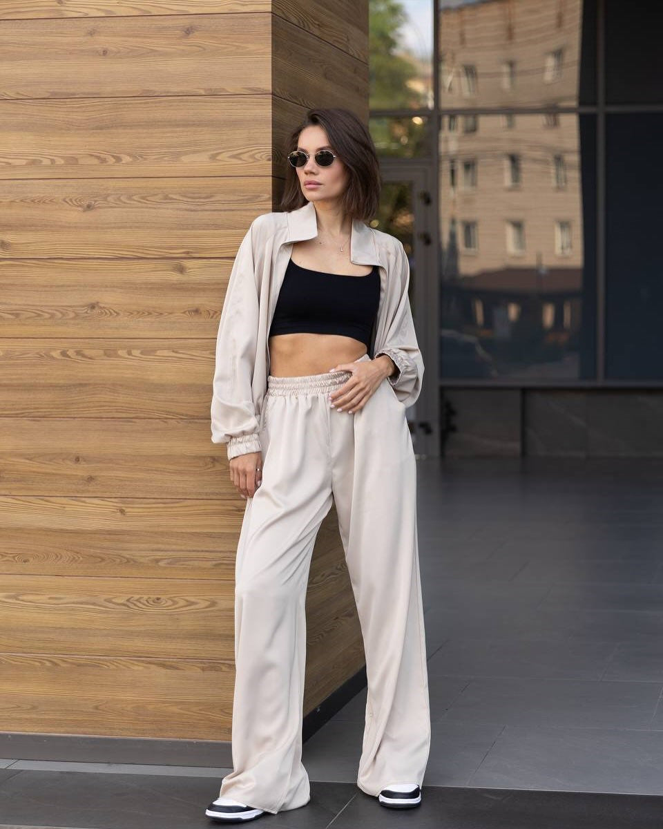 Damen Lounge-Set Weites Oberteil Bequeme Hose Entspannt Eveloria