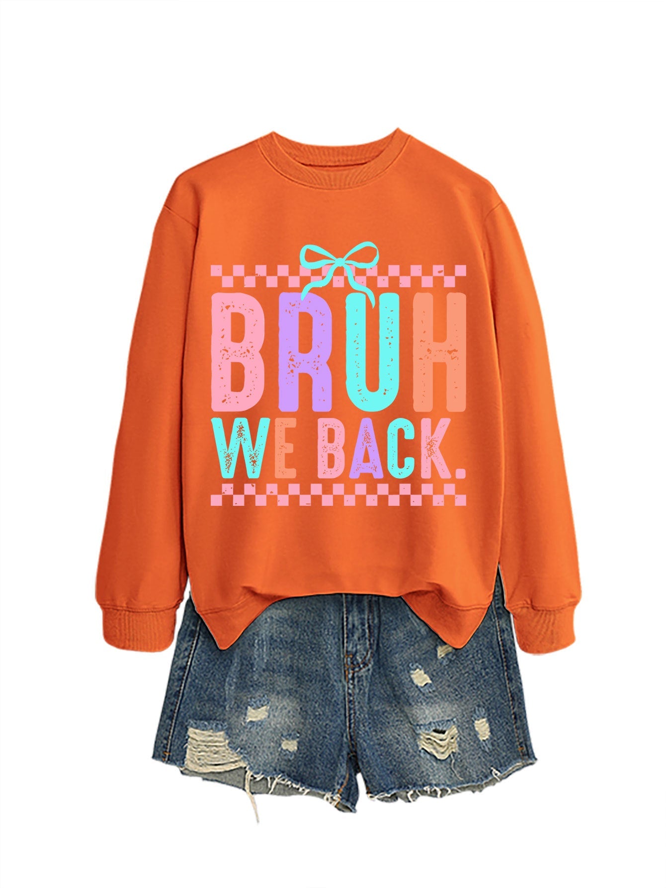 Damen Sweatshirt Bequem Fröhlicher Druck Grau Eveloria
