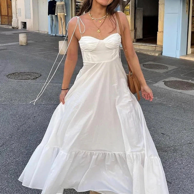 Damen Maxikleid Schulterfrei Voluminöser Rock Eveloria