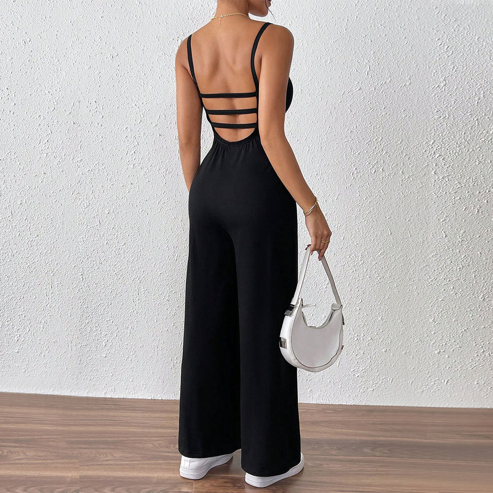 Damen Jumpsuit Schmale Träger Eleganter Schnitt Eveloria