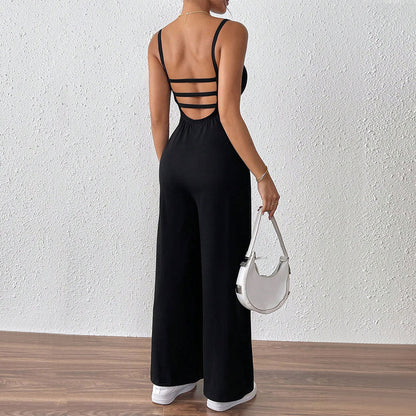 Damen Jumpsuit Schmale Träger Eleganter Schnitt Eveloria