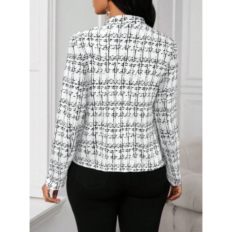 Damen Tweedjacke Figurbetonter Schnitt Eveloria