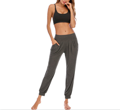 Damen Freizeithose Hochbund mit Seitentaschen Bequem Eveloria