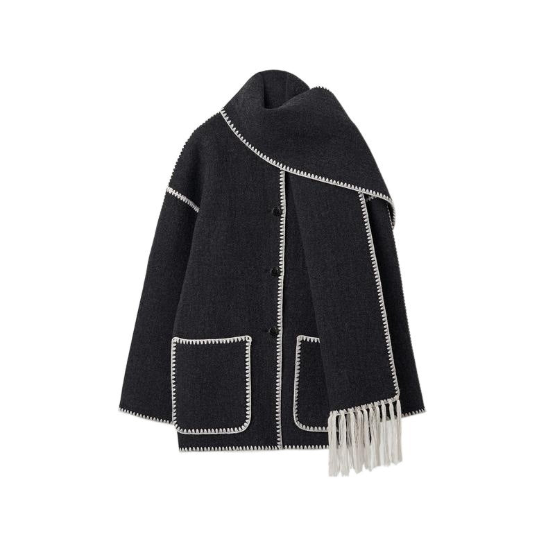 Damen Poncho aus Wolle Elegant Vielseitig Eveloria
