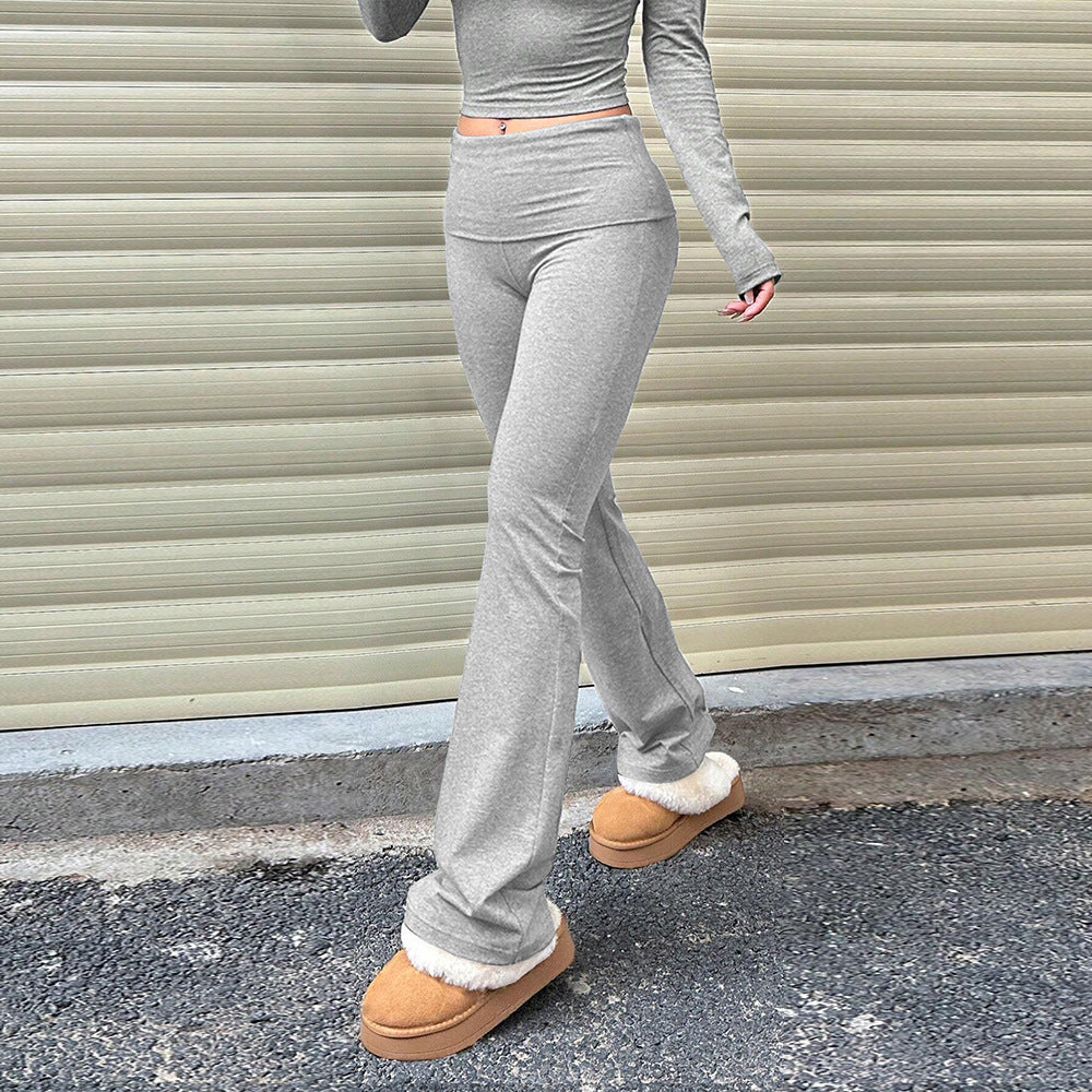 Damen Loungehose Flared-Look Weiches Futter Eveloria