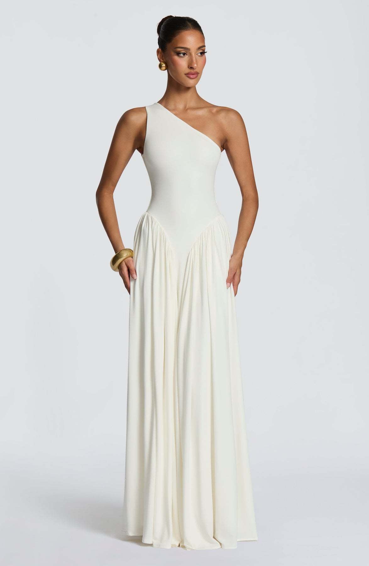 Damen Maxikleid Asymmetrisch Fließender Rock