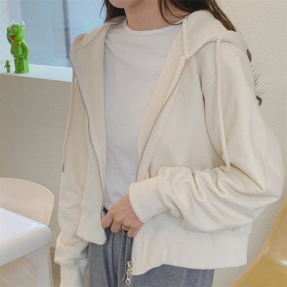 Damen Cropped Kapuzenjacke Weich Ärmel Eveloria
