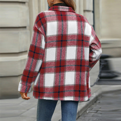Damen Kariert-Shirtjacke Weich Eveloria