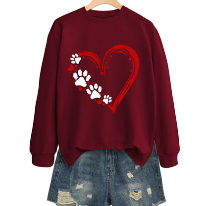 Damen Sweatshirt Herz Pfotendesign Eveloria