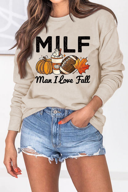 Damen Sweatshirt Herbstlich Essenzen Motiv Weiss