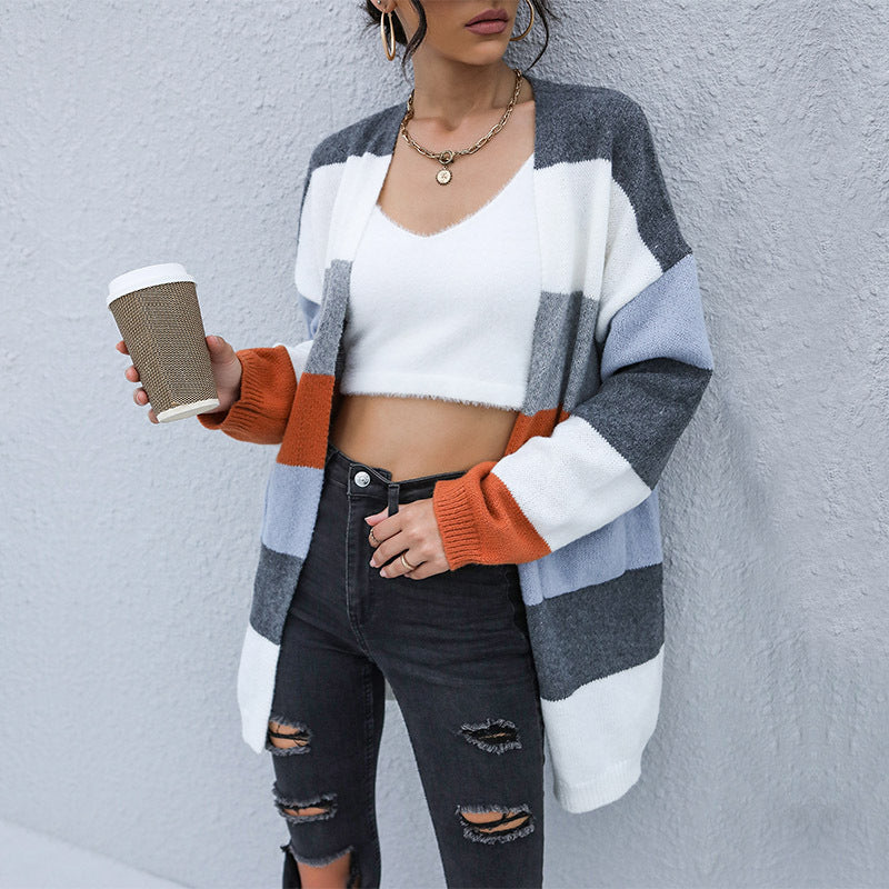Damen Strickcardigan Weiches Material Bunt