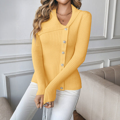 Damen Strickpullover V-Ausschnitt Elegantes Design