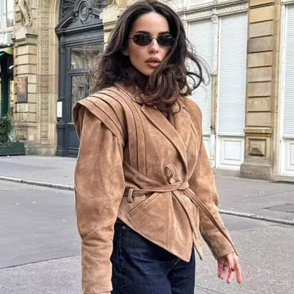 Damen Blazerjacke Tailliert Strukturierte Schultern Eveloria