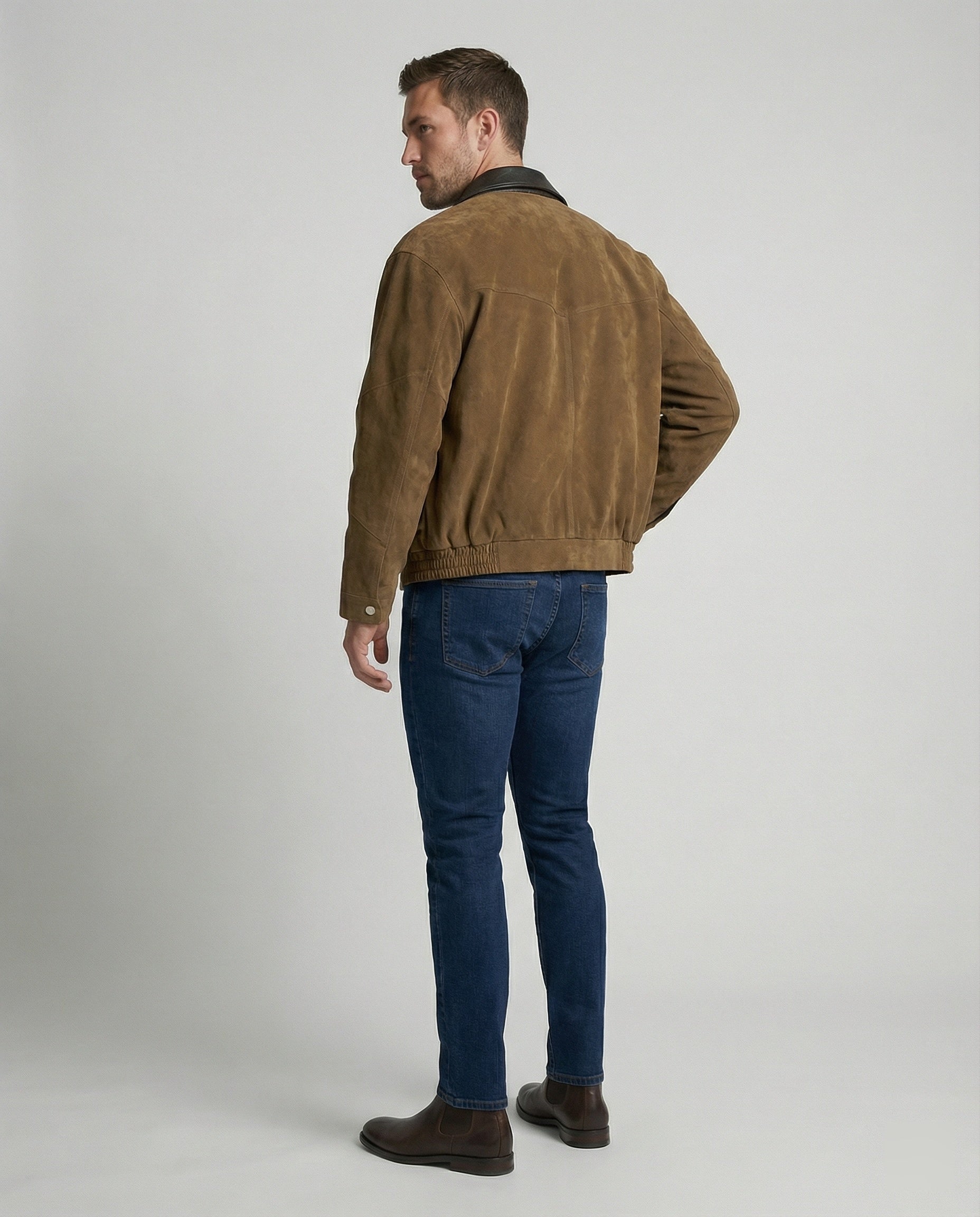 Herren Lederblouson Boxy Wildleder - Eveloria