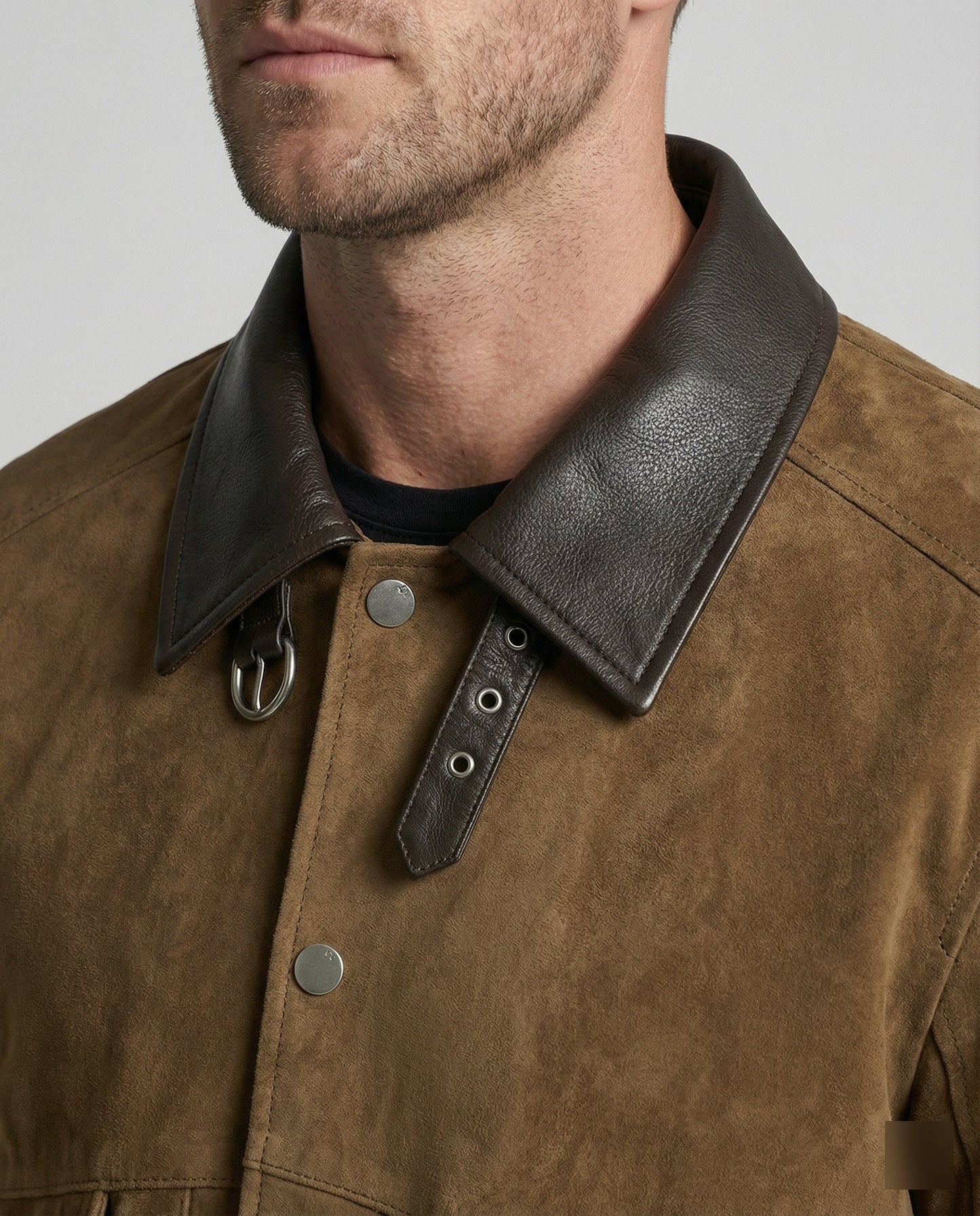Herren Lederblouson Boxy Wildleder