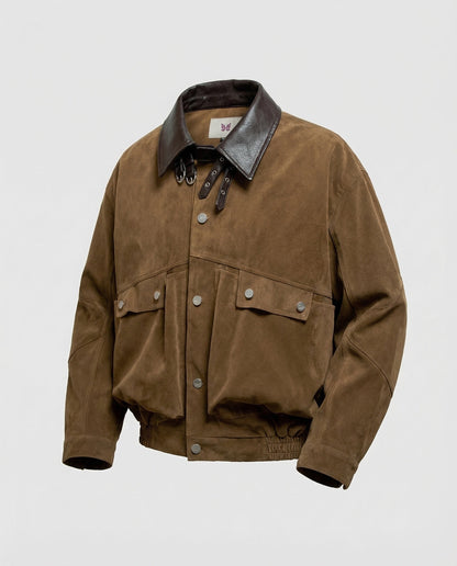 Herren Lederblouson Boxy Wildleder
