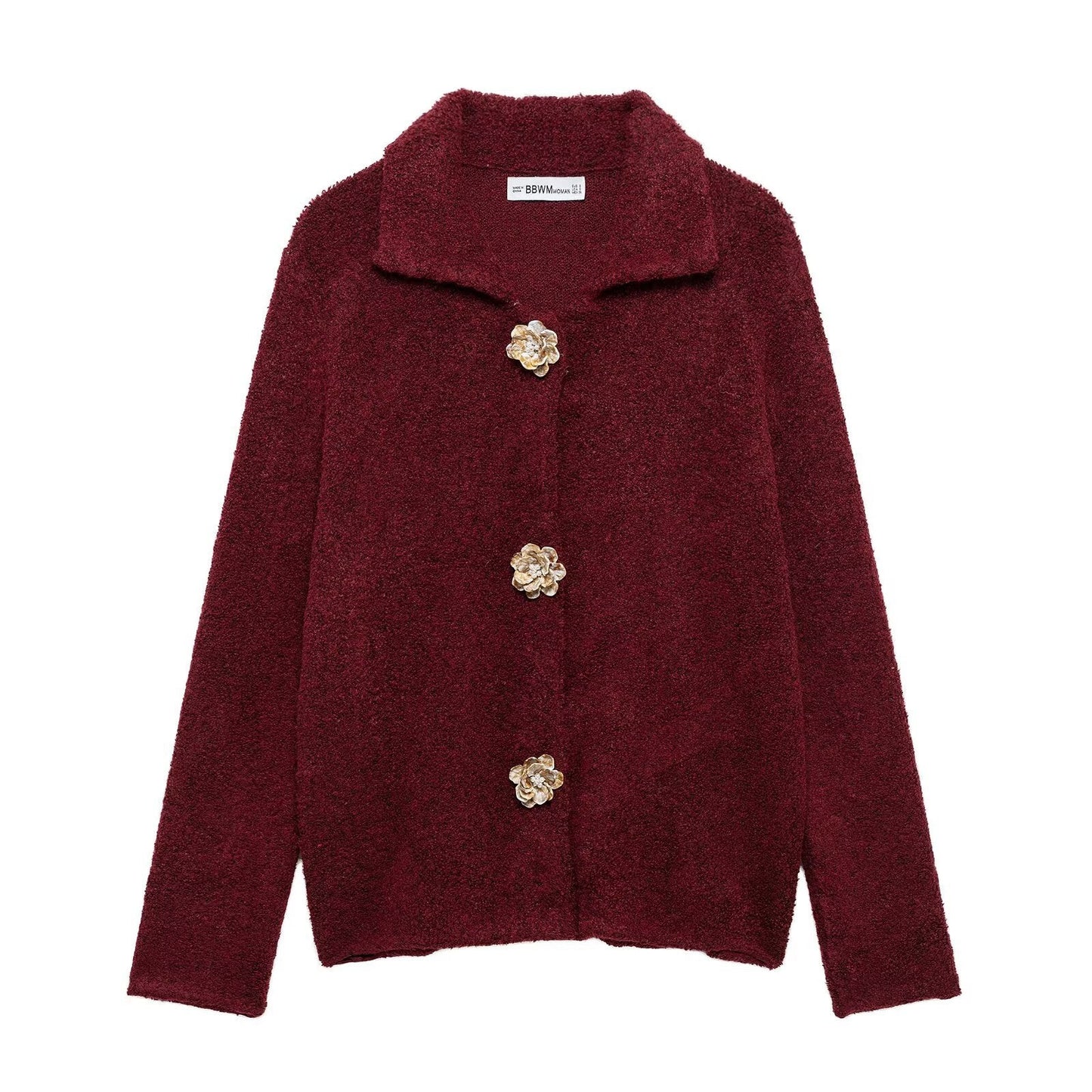 Damen Fleecejacke Kuschelig Elegante Knopfleiste Eveloria