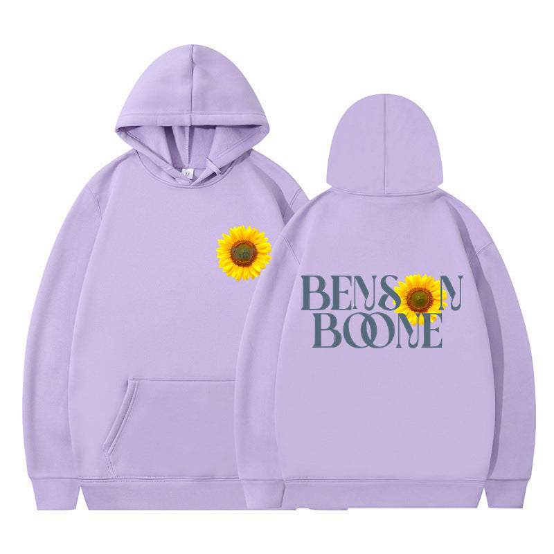 Damen Kapuzenpullover Sonnenblumenmotiv Bequem Eveloria