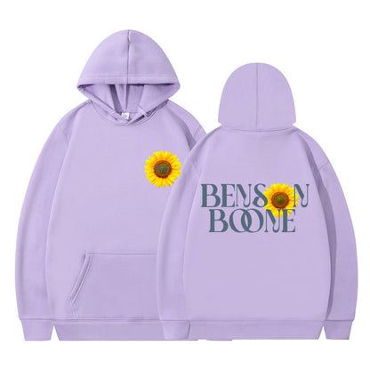 Damen Kapuzenpullover Sonnenblumenmotiv Bequem Eveloria