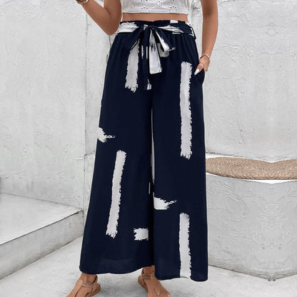 Damen Palazzo-Hose Weit Modisch Grafisches Muster