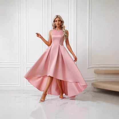 Damen Abendkleid Asymmetrischer Schnitt Raffinierte Falten Eveloria