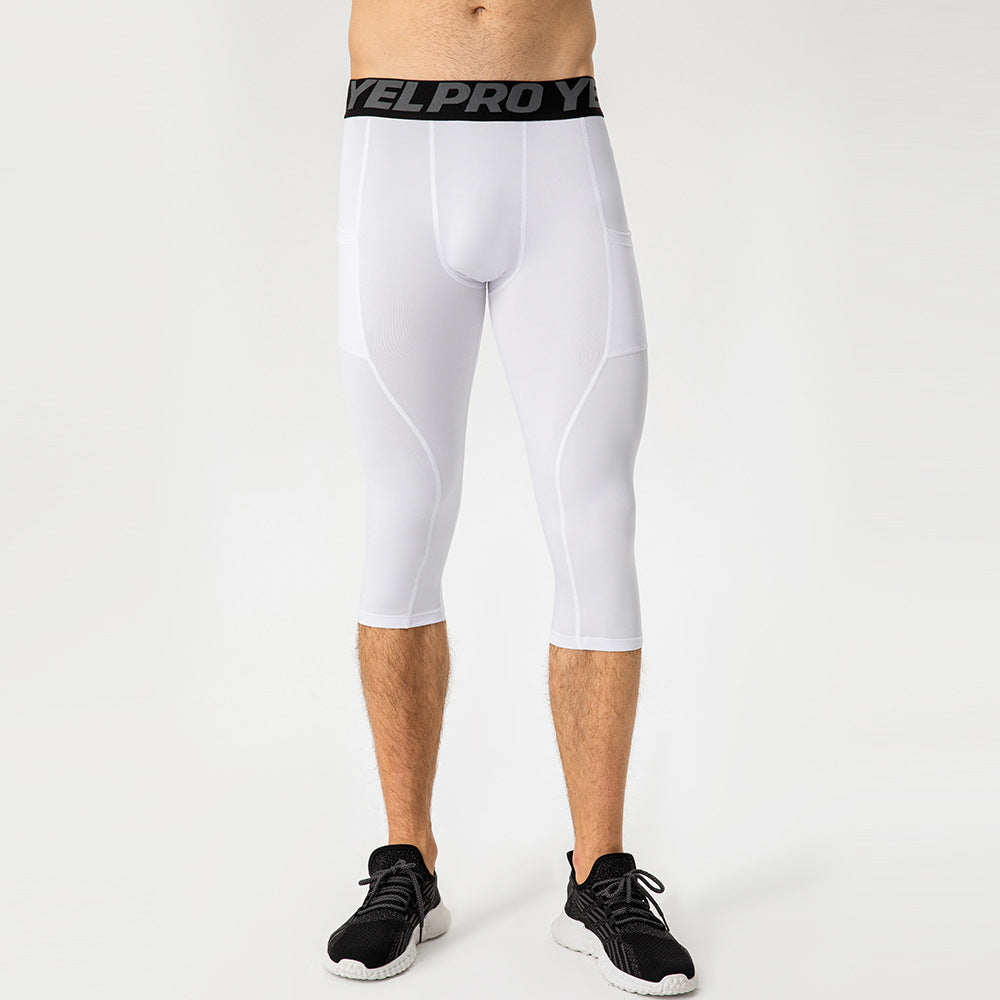Herren Sportleggings Kompressions Atmungsaktives Mesh