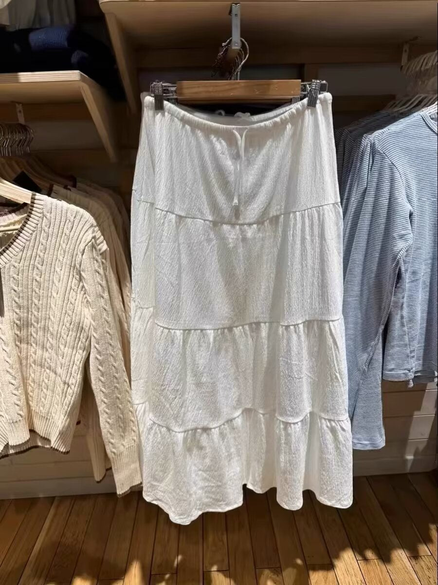 Damen Maxi-Rock Voluminöses Stufen-Design Eveloria