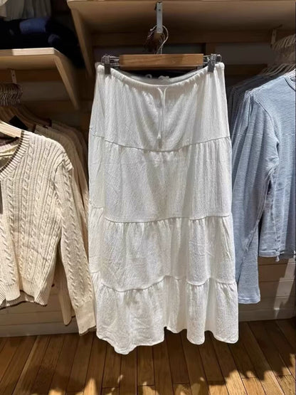 Damen Maxi-Rock Voluminöses Stufen-Design Eveloria