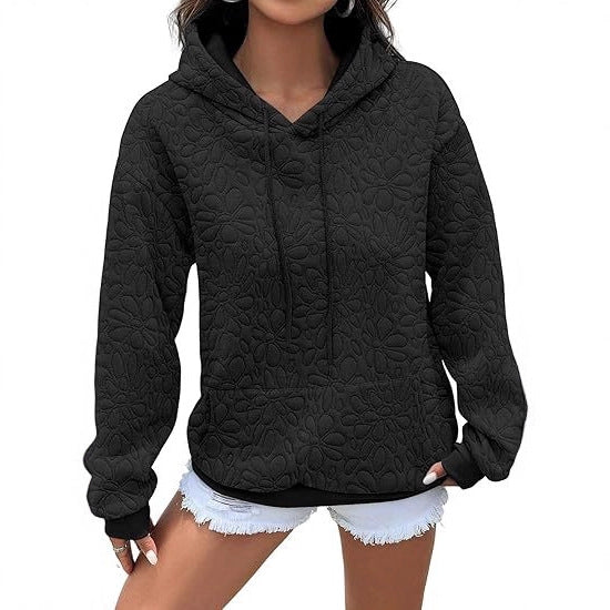 Damen Kapuzenpullover Floralmuster Großzügig Eveloria - Eveloria