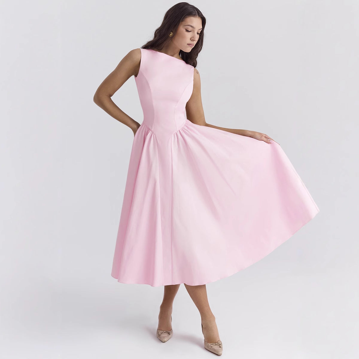 Damen Midi-Kleid Eveloria Elegant Ausgefallener Schnitt